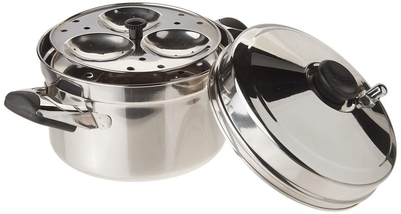 T TABAKH Tabakh HIC-204 4-Rack Stainless Steel Idli Cooker w/ Hawkins Type Stand, Makes 12 Idlis - Image 3